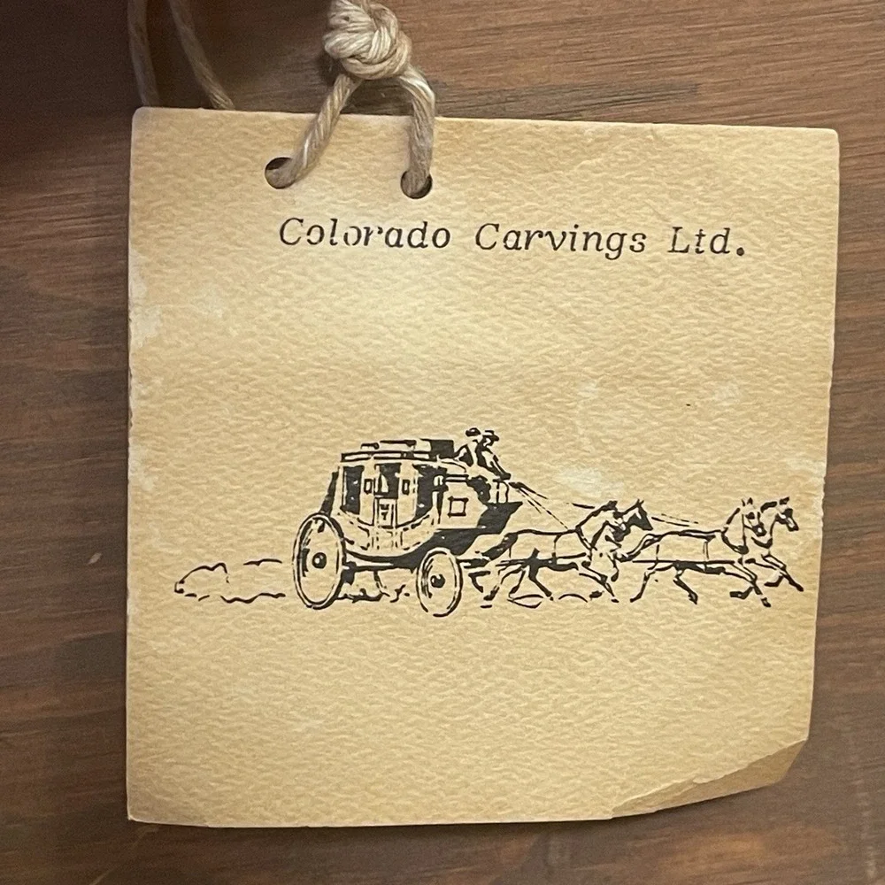 VTG Colorado Carvings Ltd JL Jerome Wood Relief Plaque Western Cowboy & Horse 3D